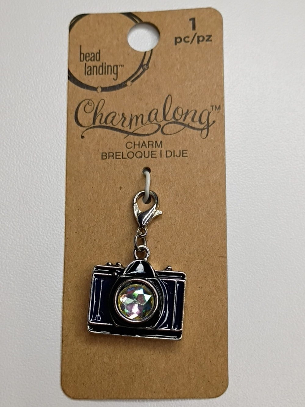 Charmalong Camera Charm - Silver with Black Accent